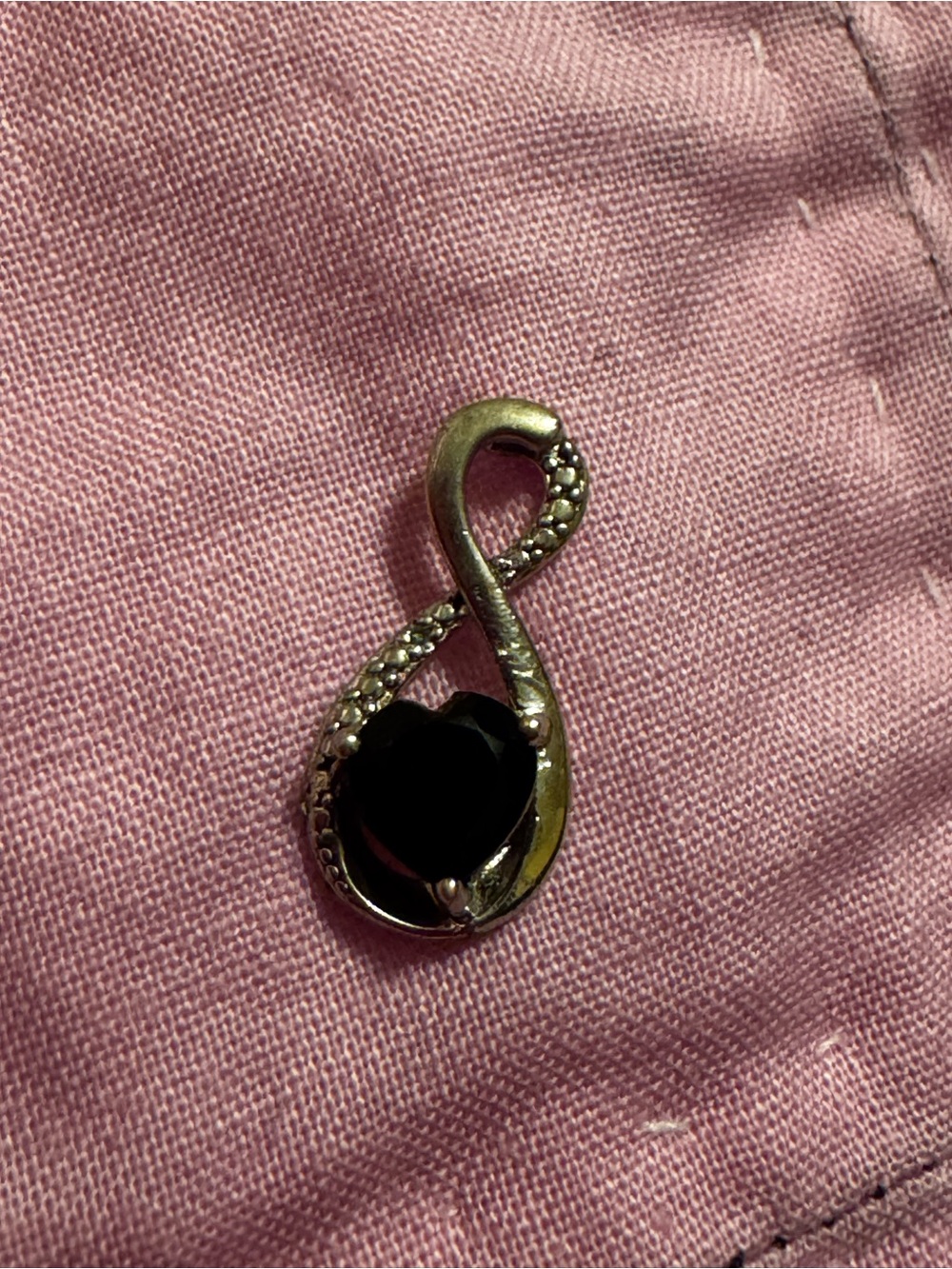 Sterling Silver Black Diamond Heart Pendant